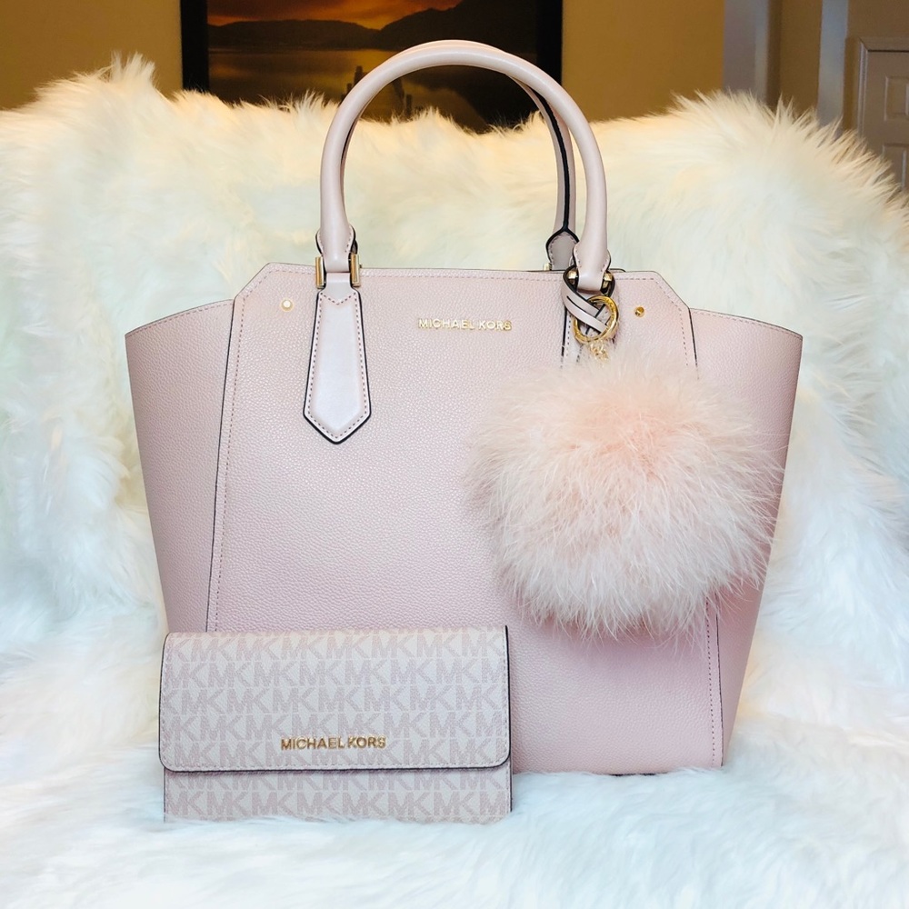 3PCS Michael Kors Hayes Tote Wallet Charms Set